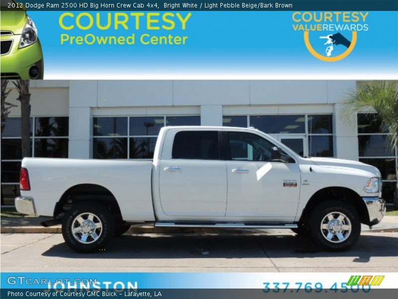 Bright White / Light Pebble Beige/Bark Brown 2012 Dodge Ram 2500 HD Big Horn Crew Cab 4x4