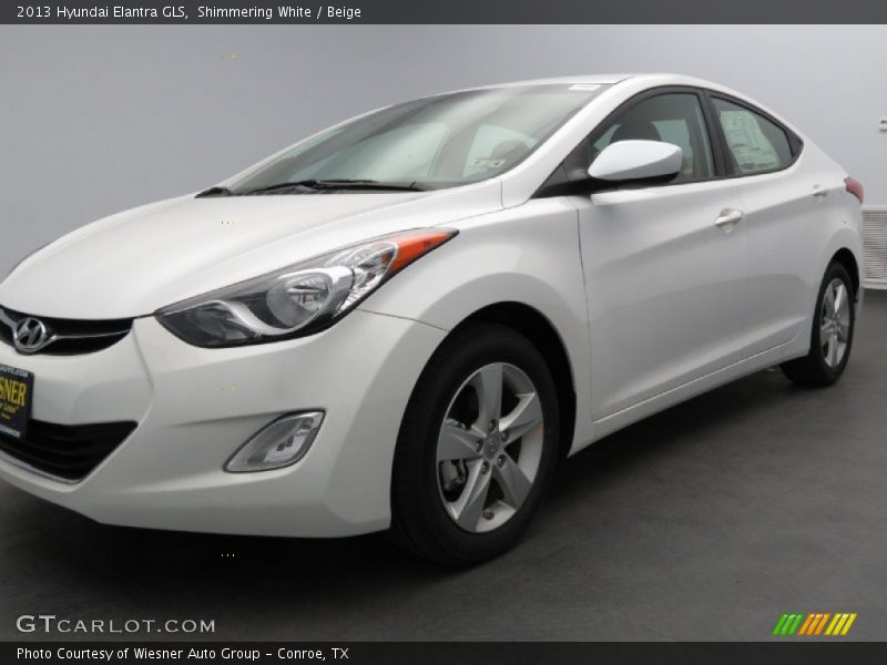 Shimmering White / Beige 2013 Hyundai Elantra GLS
