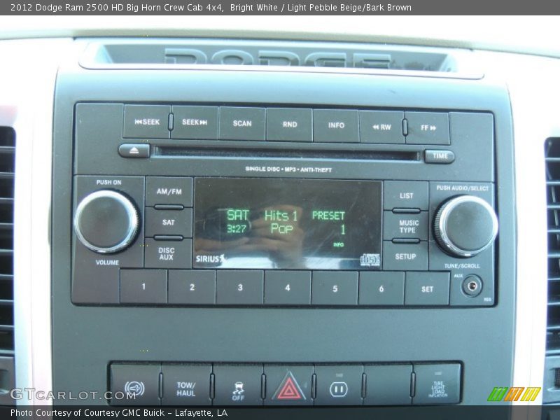 Bright White / Light Pebble Beige/Bark Brown 2012 Dodge Ram 2500 HD Big Horn Crew Cab 4x4