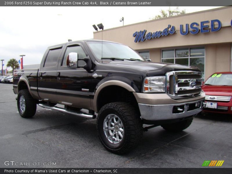 Black / Castano Brown Leather 2006 Ford F250 Super Duty King Ranch Crew Cab 4x4