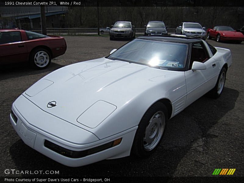White / Red 1991 Chevrolet Corvette ZR1