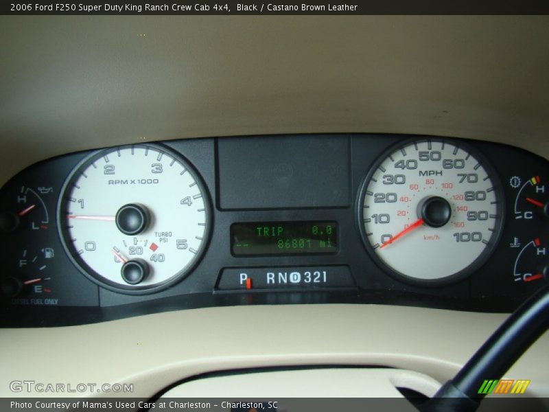 Black / Castano Brown Leather 2006 Ford F250 Super Duty King Ranch Crew Cab 4x4