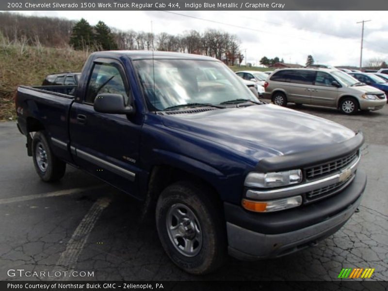 Indigo Blue Metallic / Graphite Gray 2002 Chevrolet Silverado 1500 Work Truck Regular Cab 4x4