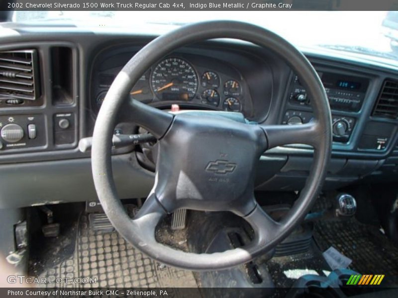 Indigo Blue Metallic / Graphite Gray 2002 Chevrolet Silverado 1500 Work Truck Regular Cab 4x4