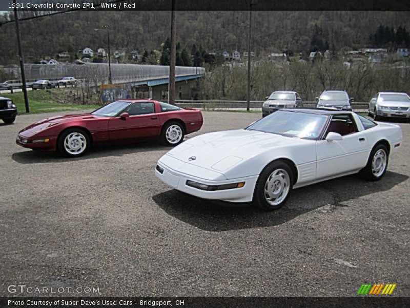 White / Red 1991 Chevrolet Corvette ZR1
