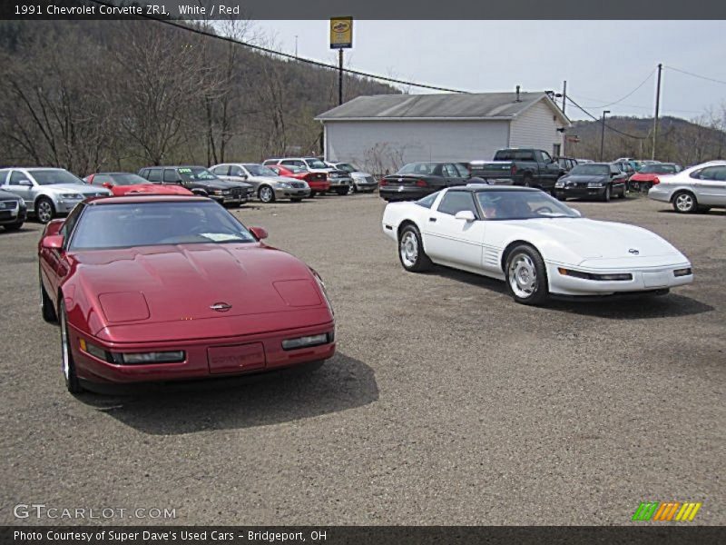 White / Red 1991 Chevrolet Corvette ZR1