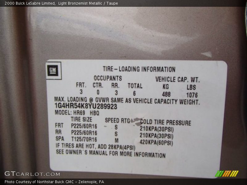 Light Bronzemist Metallic / Taupe 2000 Buick LeSabre Limited