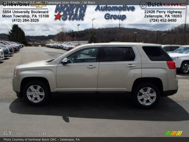 Champagne Silver Metallic / Jet Black 2013 GMC Terrain SLE AWD