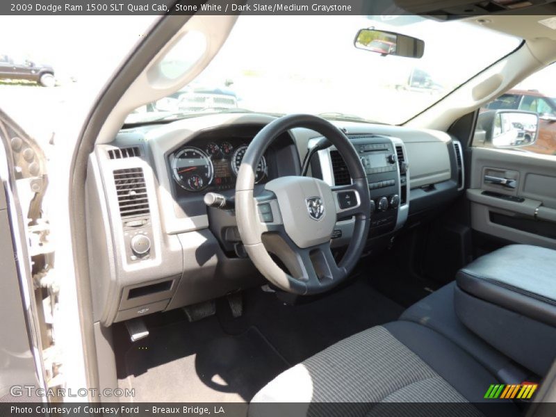 Stone White / Dark Slate/Medium Graystone 2009 Dodge Ram 1500 SLT Quad Cab