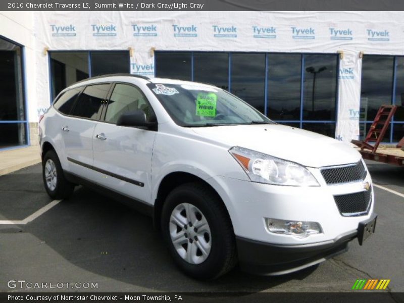 Summit White / Dark Gray/Light Gray 2010 Chevrolet Traverse LS
