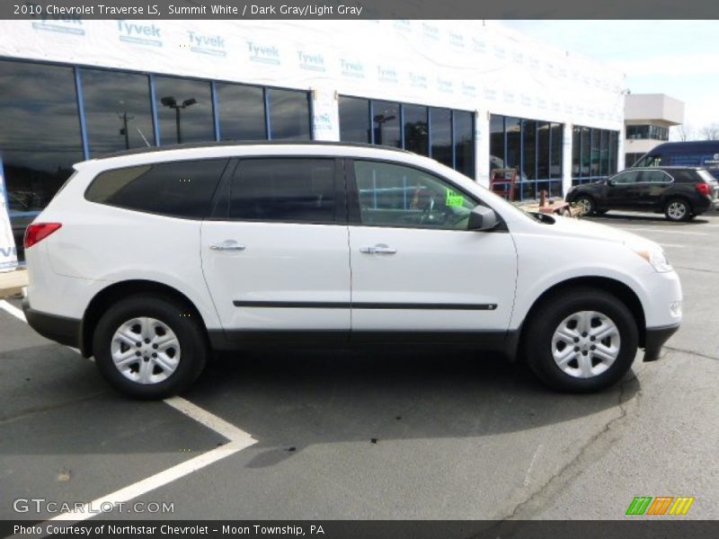 Summit White / Dark Gray/Light Gray 2010 Chevrolet Traverse LS