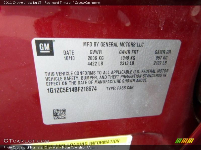 Red Jewel Tintcoat / Cocoa/Cashmere 2011 Chevrolet Malibu LT