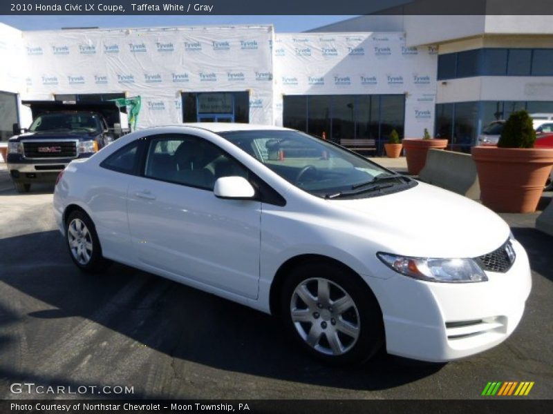 Taffeta White / Gray 2010 Honda Civic LX Coupe