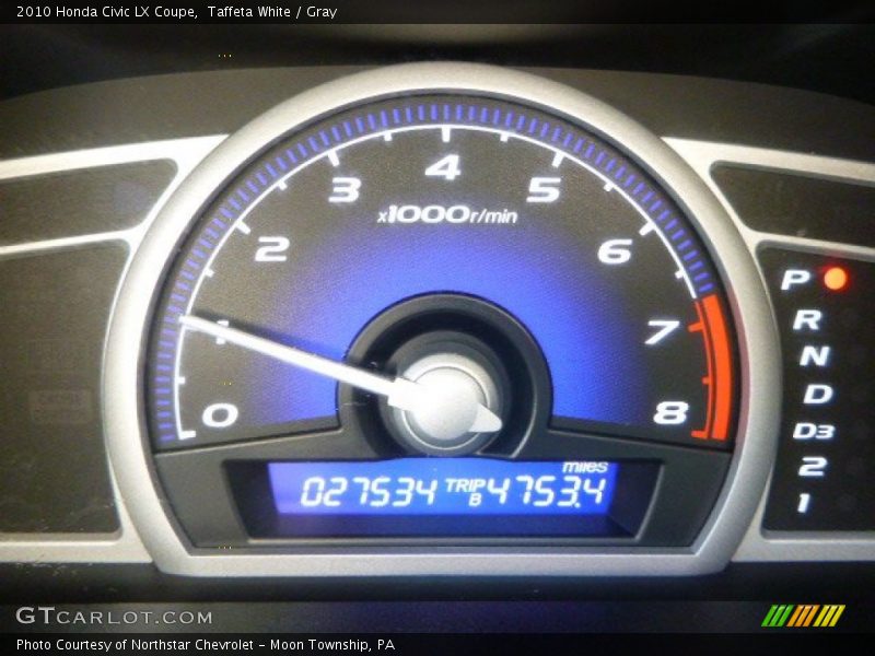 Taffeta White / Gray 2010 Honda Civic LX Coupe