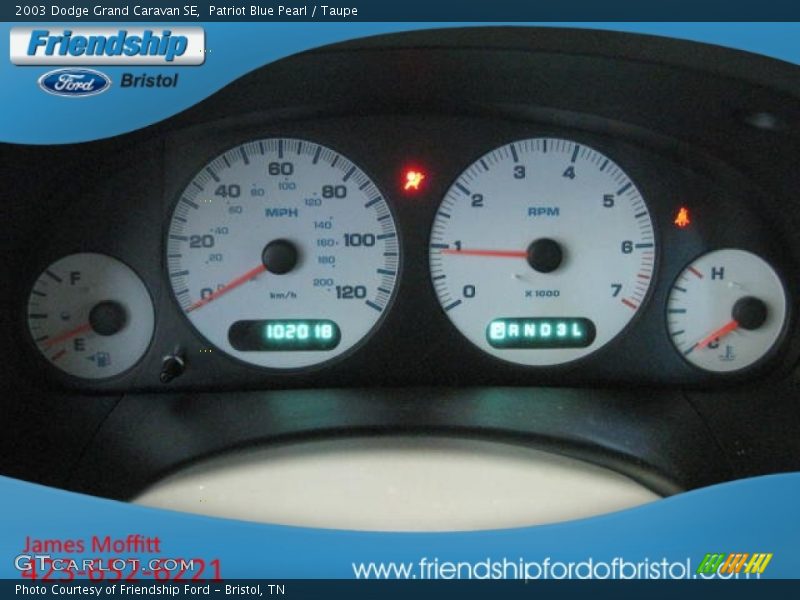 Patriot Blue Pearl / Taupe 2003 Dodge Grand Caravan SE