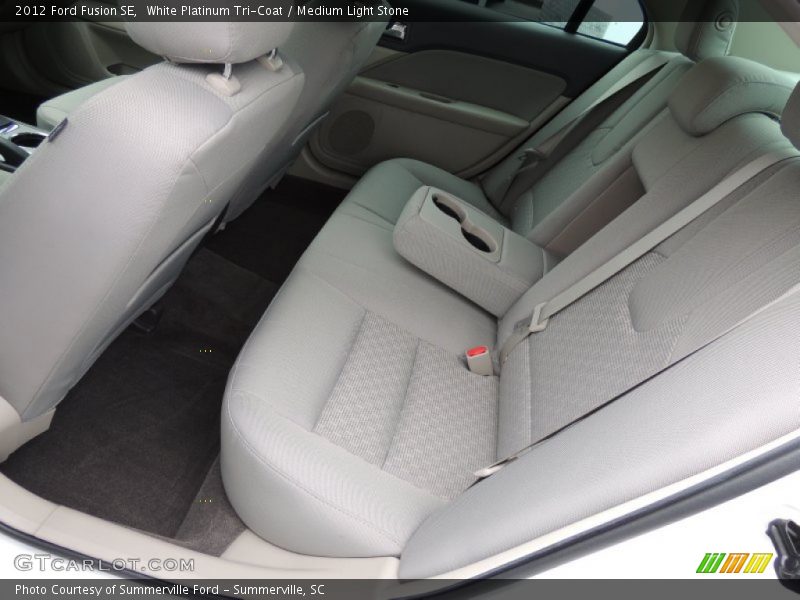 White Platinum Tri-Coat / Medium Light Stone 2012 Ford Fusion SE