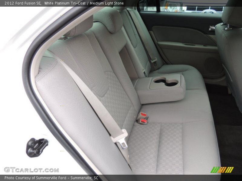 White Platinum Tri-Coat / Medium Light Stone 2012 Ford Fusion SE