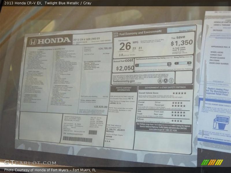 Twilight Blue Metallic / Gray 2013 Honda CR-V EX