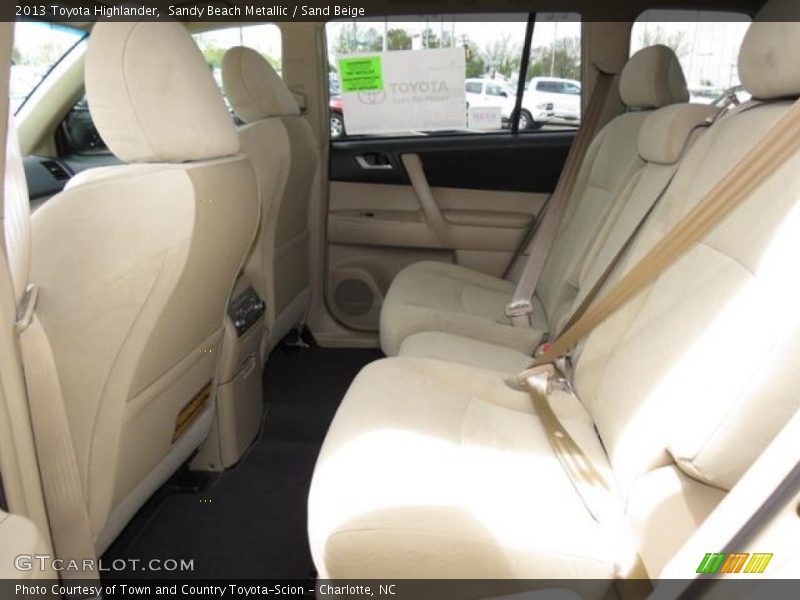 Rear Seat of 2013 Highlander 