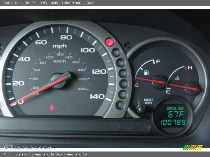 Midnight Blue Metallic / Gray 2004 Honda Pilot EX-L 4WD