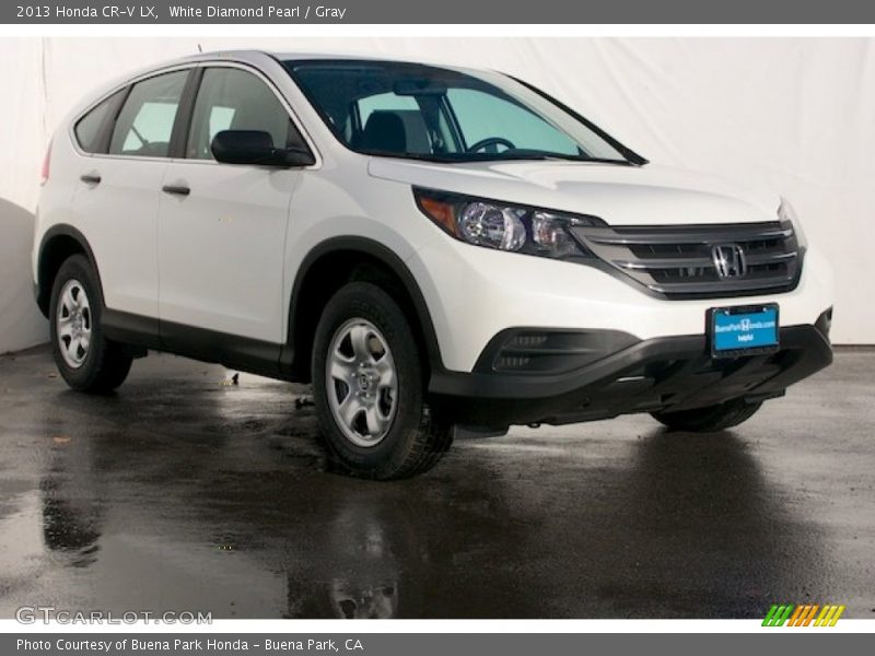 White Diamond Pearl / Gray 2013 Honda CR-V LX