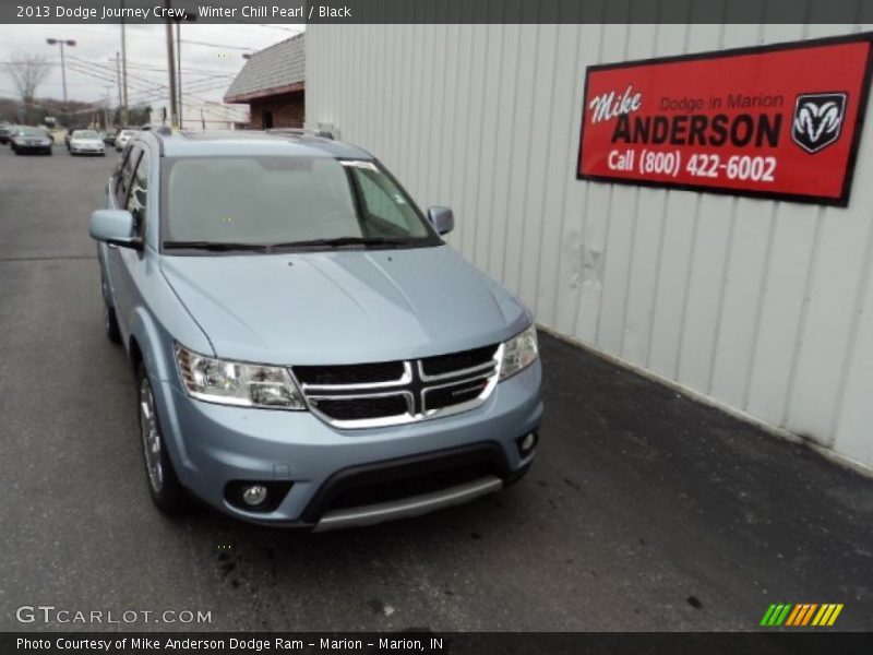 Winter Chill Pearl / Black 2013 Dodge Journey Crew