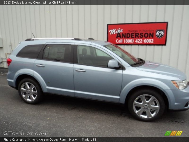 Winter Chill Pearl / Black 2013 Dodge Journey Crew
