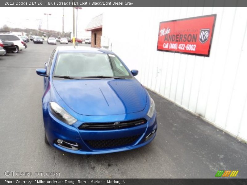 Blue Streak Pearl Coat / Black/Light Diesel Gray 2013 Dodge Dart SXT