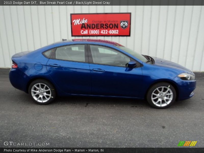 Blue Streak Pearl Coat / Black/Light Diesel Gray 2013 Dodge Dart SXT