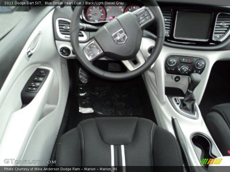 Blue Streak Pearl Coat / Black/Light Diesel Gray 2013 Dodge Dart SXT