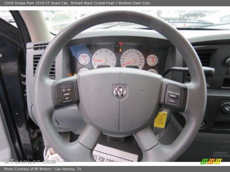 Brilliant Black Crystal Pearl / Medium Slate Gray 2008 Dodge Ram 1500 ST Quad Cab