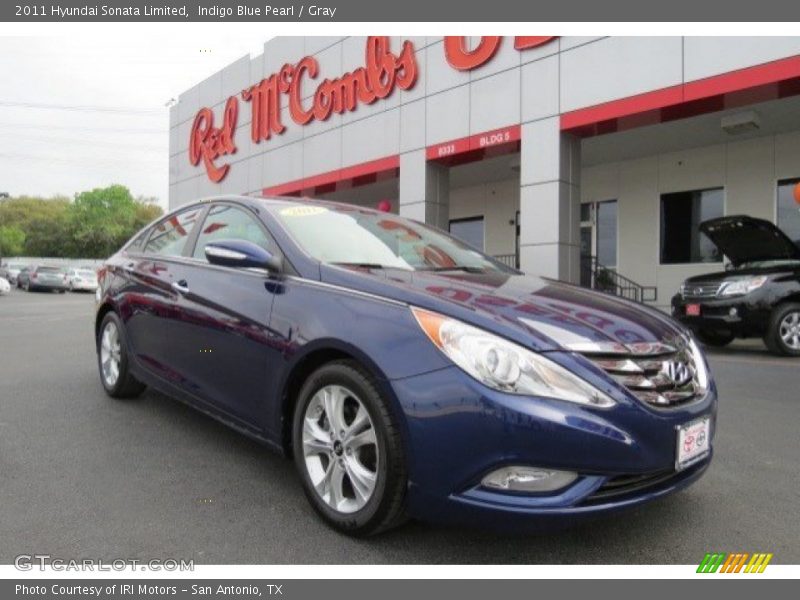Indigo Blue Pearl / Gray 2011 Hyundai Sonata Limited