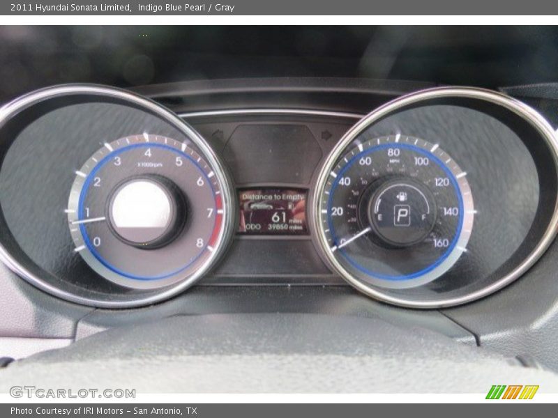 Indigo Blue Pearl / Gray 2011 Hyundai Sonata Limited