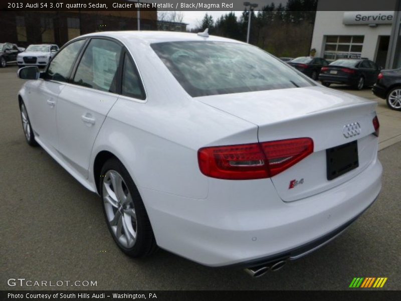 Glacier White Metallic / Black/Magma Red 2013 Audi S4 3.0T quattro Sedan