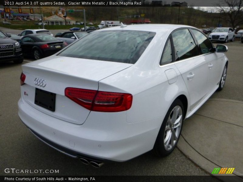 Glacier White Metallic / Black/Magma Red 2013 Audi S4 3.0T quattro Sedan