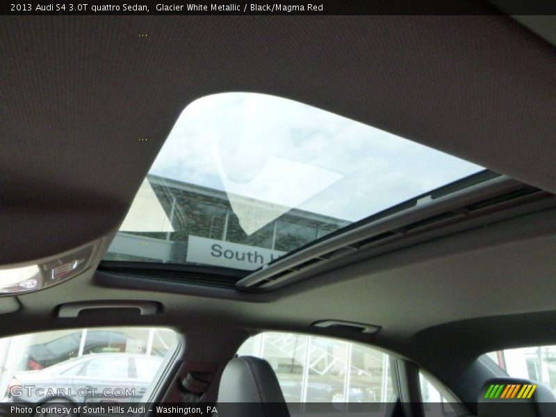 Glacier White Metallic / Black/Magma Red 2013 Audi S4 3.0T quattro Sedan