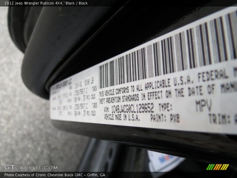 Black / Black 2012 Jeep Wrangler Rubicon 4X4