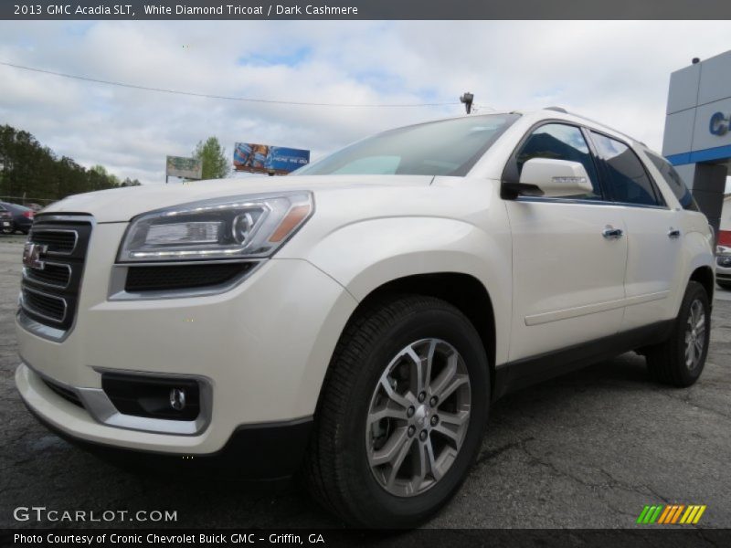 White Diamond Tricoat / Dark Cashmere 2013 GMC Acadia SLT