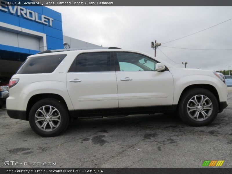 White Diamond Tricoat / Dark Cashmere 2013 GMC Acadia SLT