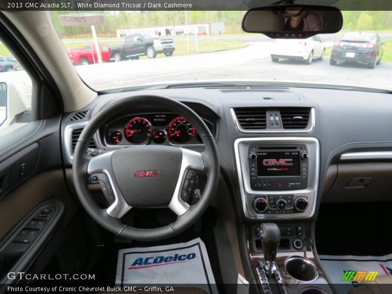 White Diamond Tricoat / Dark Cashmere 2013 GMC Acadia SLT