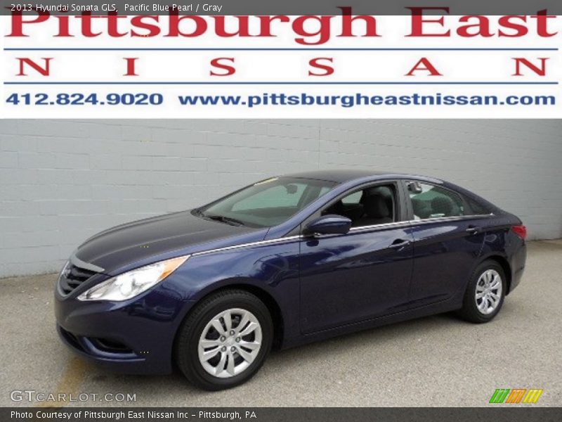 Pacific Blue Pearl / Gray 2013 Hyundai Sonata GLS