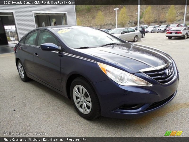 Pacific Blue Pearl / Gray 2013 Hyundai Sonata GLS