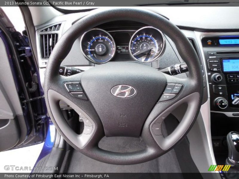 Pacific Blue Pearl / Gray 2013 Hyundai Sonata GLS