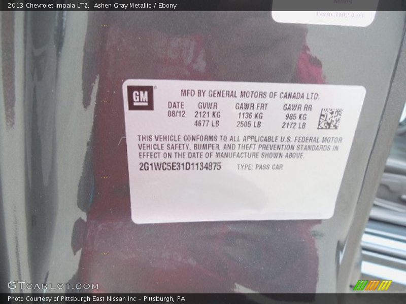 Ashen Gray Metallic / Ebony 2013 Chevrolet Impala LTZ