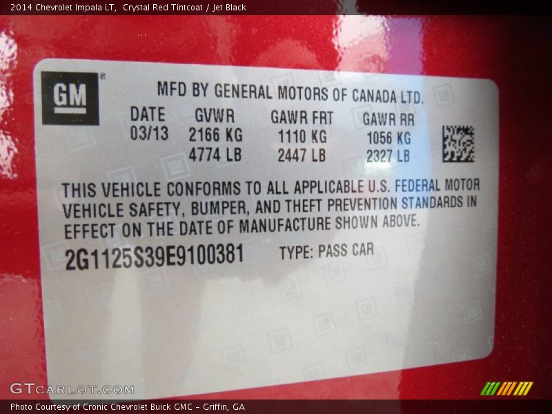 Crystal Red Tintcoat / Jet Black 2014 Chevrolet Impala LT