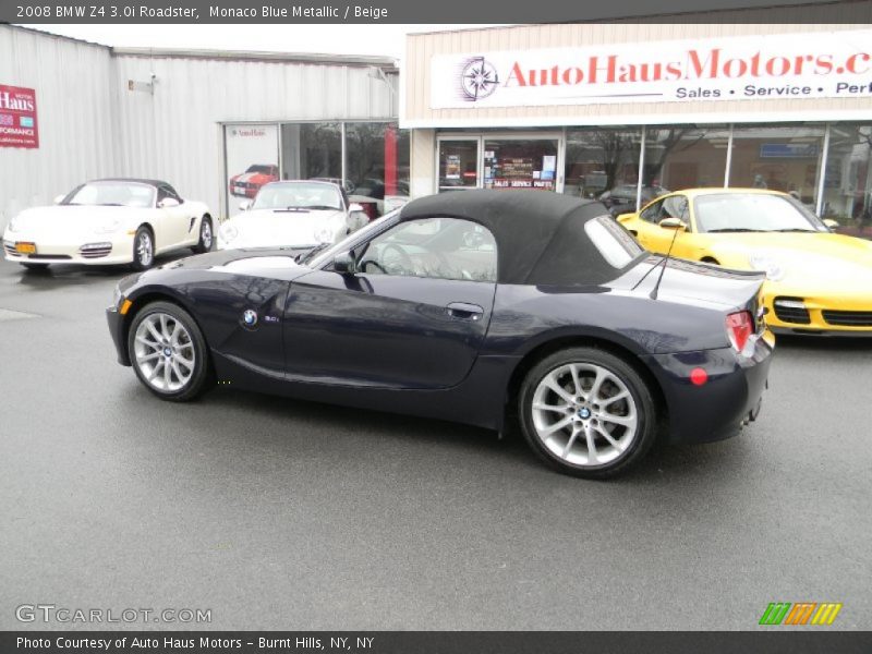 Monaco Blue Metallic / Beige 2008 BMW Z4 3.0i Roadster