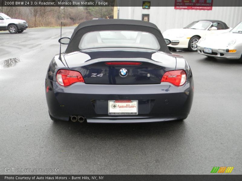 Monaco Blue Metallic / Beige 2008 BMW Z4 3.0i Roadster