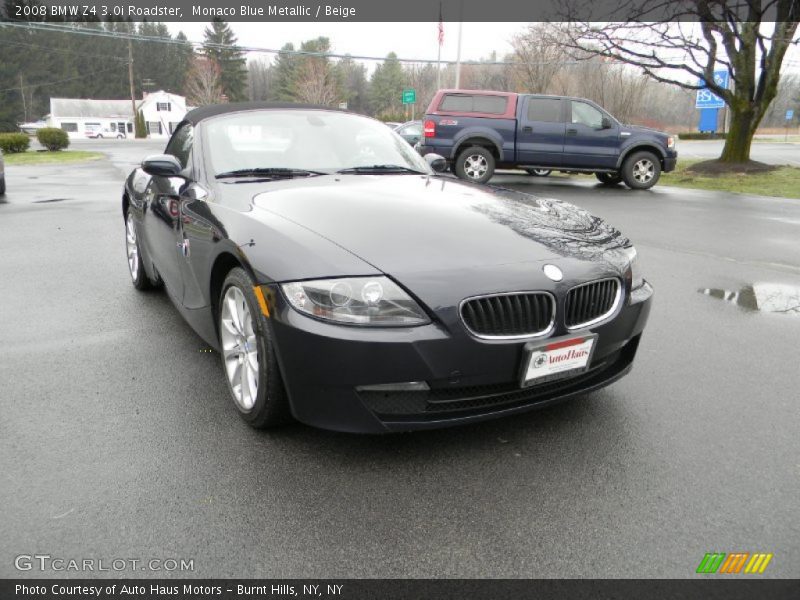 Monaco Blue Metallic / Beige 2008 BMW Z4 3.0i Roadster