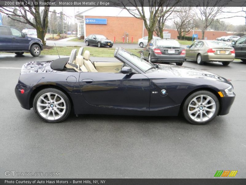 Monaco Blue Metallic / Beige 2008 BMW Z4 3.0i Roadster