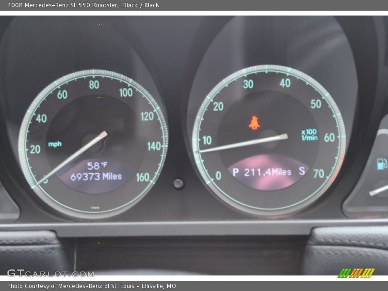 Black / Black 2008 Mercedes-Benz SL 550 Roadster